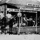 A horse thief is tried in court in 1900. The thief is sitting on a horse underneath the “Ice Beer” sign, with his hands behind his back.
National Archives and Records Administration